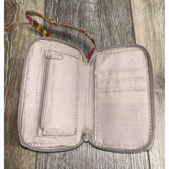 Kim Rogers Womens Top Zip Wristlet Wallet Green Pink Tan Yellow New Without Tag - Picture 5 of 5